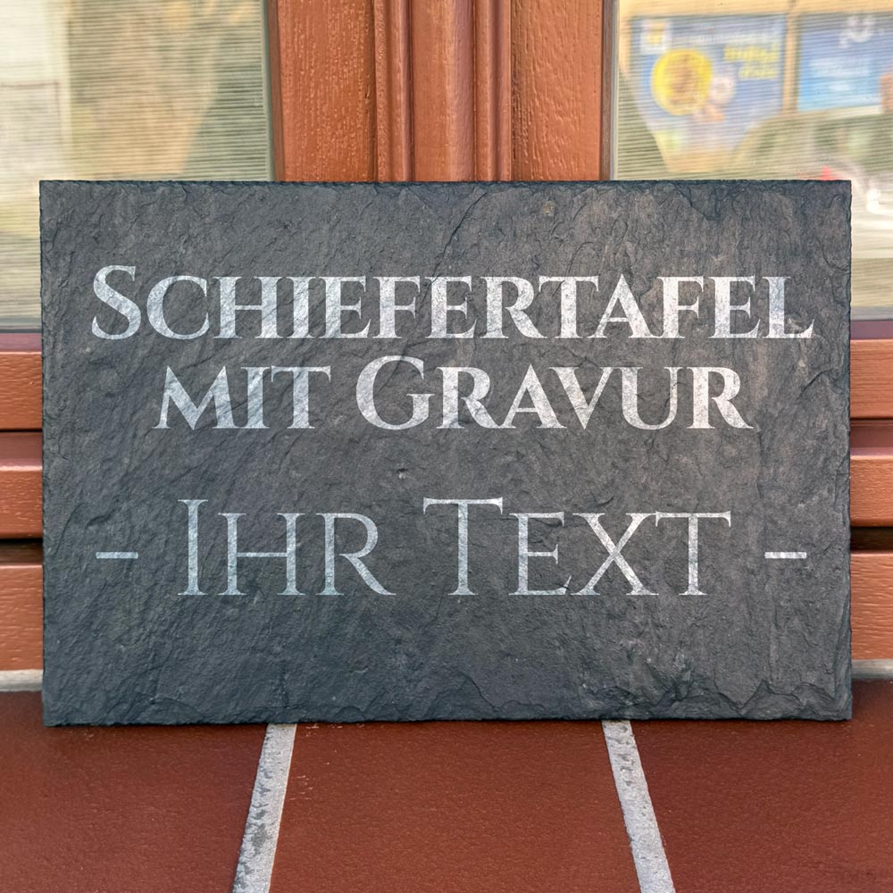 Schiefertafel mit Gravur  Schiefertafel mit Gravur